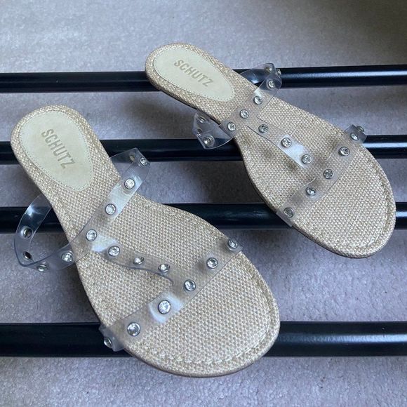SCHUTZ Women Crystal Embellished Slide Sandals - NEW NWOB - Picture 7 of 8